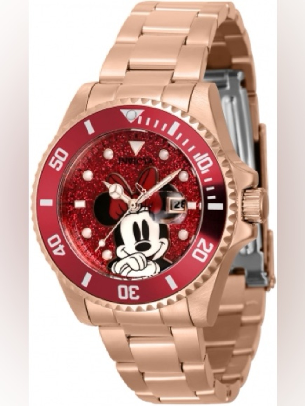 Disney Limited Edition Minnie Mouse Model 41343 Invicta Watch Quartz Rose Gold